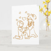 片膝で提案 カード (黄色い花)