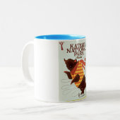 片見国立公園アラスカベア旅行ポスター ツートーンマグカップ (正面左)