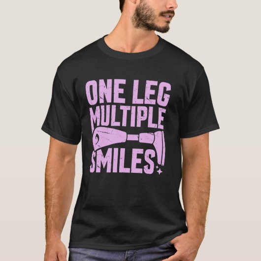 片足の複数の笑顔 障害者 Tシャツ (正面)