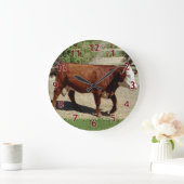 片雌牛 ラージ壁時計 (ホーム)