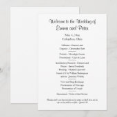 片面シンプルな結婚式プログラム カード/ダウンロード版 招待状 (正面/裏面)