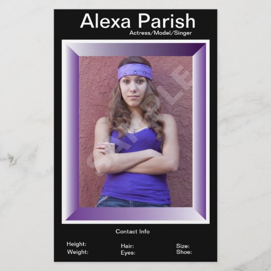 片面モデルのヘッドショットコンポーネント/ゼットカード チラシ (正面)