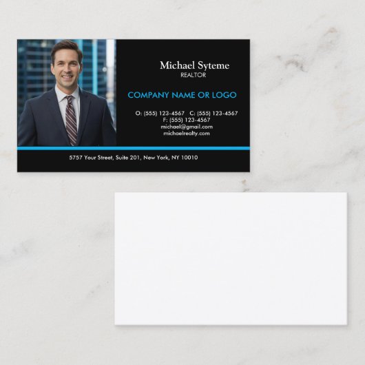 片面不動産仲介業者写真 名刺 (正面/裏面)