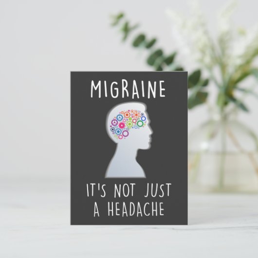 片頭痛に悩む人の痛みを理解して ポストカード (スタンド正面)