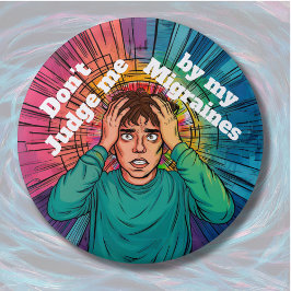 片頭痛の患者の慢性病性片頭痛 缶バッジ