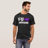 片頭痛啓発Tシャツ - 偏頭痛 頭痛 A Tシャツ (正面フル)