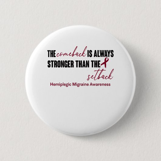 片頭痛認識度リボン支持ギフト 缶バッジ (正面)