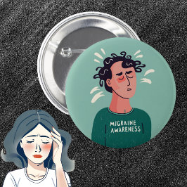片頭痛認識度神経障害 缶バッジ