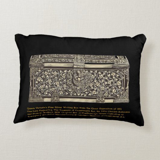 版木、銅版、版画クイーンビクトリア書ズシルバーズボックス アクセントクッション (裏面)