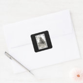 版木、銅版、版画タロットザ・デスxiii スクエアシール (封筒)