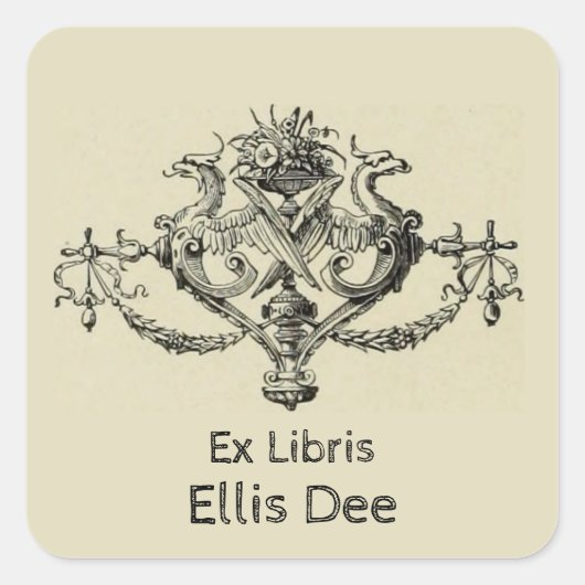 版木、銅版、版画博覧会蔵書票1900 スクエアシール (正面)