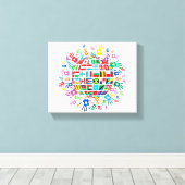 版画のある世界のカラフル国旗 キャンバスプリント (インサイチュ (ウッドフロア))