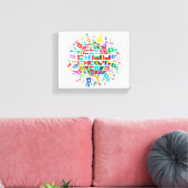 版画のある世界のカラフル国旗 キャンバスプリント (インサイチュ (リビング))