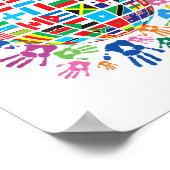 版画のある世界のカラフル国旗 ポスター (角)