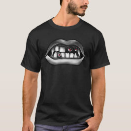 牙と邪悪な生き物を持つ吸血鬼の口 Tシャツ