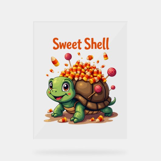 牙のあるカメ アクリルサイン (正面)