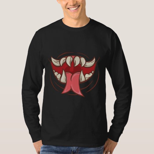 牙のあるモンスターの口 Tシャツ (正面)