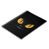 牙のある可愛いいたずらっぽい黒猫 ノートブック (左側)