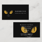 牙のある可愛いいたずらっぽい黒猫 名刺 (正面/裏面)