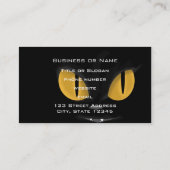 牙のある可愛いいたずらっぽい黒猫 名刺 (裏面)