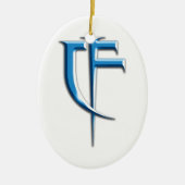 牙のXMessの曲がったオーナメント セラミックオーナメント (正面)