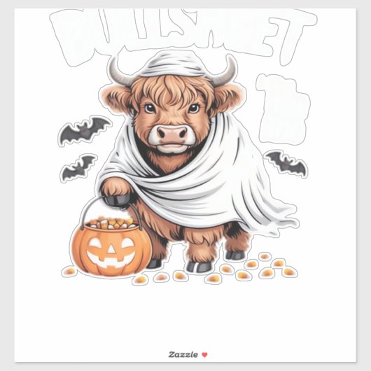 牛おかしなハロウィーン不気味動物愛好家必須 シール (シート)