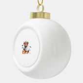 牛おかしなハロウィーン不気味動物愛好家必須 セラミックボールオーナメント (右)