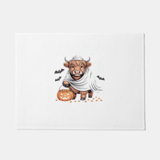 牛おかしなハロウィーン不気味動物愛好家必須 ドアマット (正面)