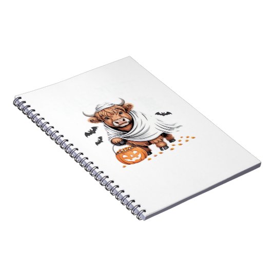 牛おかしなハロウィーン不気味動物愛好家必須 ノートブック (右側)