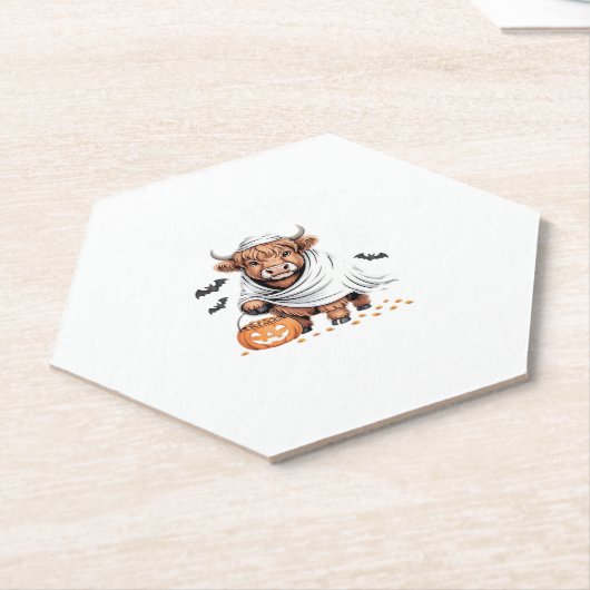 牛おかしなハロウィーン不気味動物愛好家必須 ペーパーコースター (アングル)