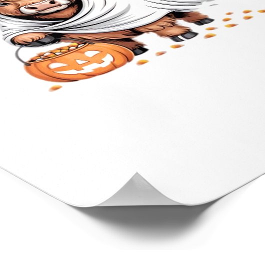 牛おかしなハロウィーン不気味動物愛好家必須 ポスター (角)