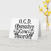 牛おもしろいかわいい カード (黄色い花)