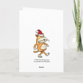 牛おもしろいがサンタさんの注目を集めようとするクリスマス シーズンカード (裏面)