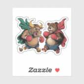 牛おもしろいと熊 シール (シート)