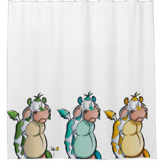 牛おもしろいのシャワーカーテン シャワーカーテン