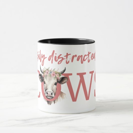 牛おもしろいのヴィンテージフローラに気を取られる マグカップ