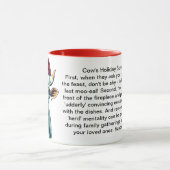 牛おもしろいの休日の生存のヒント マグカップ (中央)