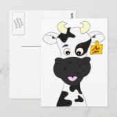 牛おもしろいの子ども ポストカード (正面/裏面)