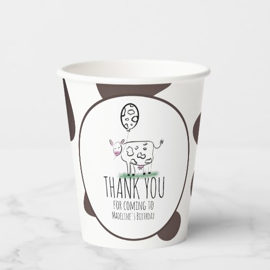 牛おもしろいの家畜誕生会  紙コップ (正面)