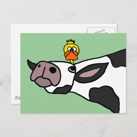 牛おもしろいの漫画に登場するアヒル ポストカード (正面/裏面)