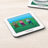 「牛おもしろいの製品」ゴルフユーモアのコースターのギフトゴルファー コースター (左側)