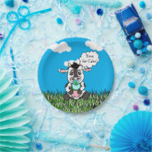 牛おもしろいの赤ん坊が男の子をシャワー ペーパープレート (パーティー)