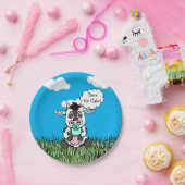 牛おもしろいの赤ん坊が男の子をシャワー ペーパープレート (パーティー)