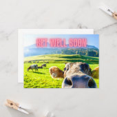 牛おもしろいはもうすぐ元気になる カード (正面/裏面インサイチュ)