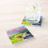 牛おもしろいはもうすぐ元気になる ガラスコースター (アングル)