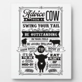 牛おもしろいアドバイスワードアート フォトプラーク (正面)