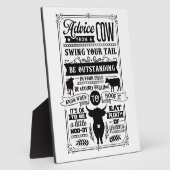 牛おもしろいアドバイスワードアート フォトプラーク (側面)