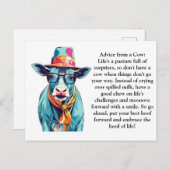 牛おもしろいアドバイス ポストカード (正面/裏面)