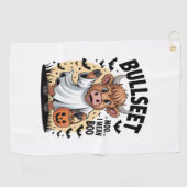 牛おもしろいハロウィーン ゴルフタオル (横)