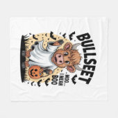 牛おもしろいハロウィーン フリースブランケット (正面(横))